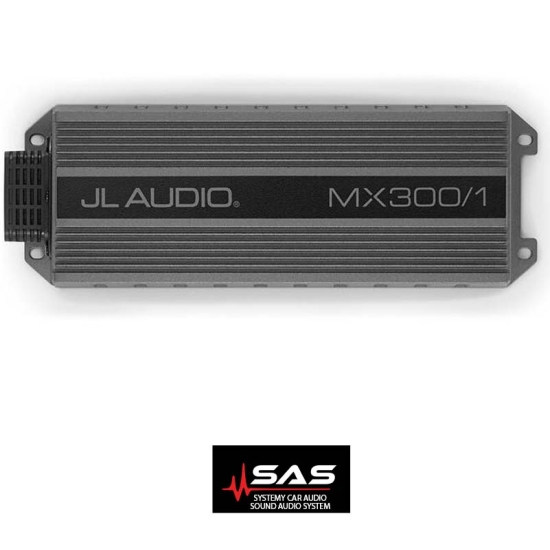 JL AUDIO MX300/1 Monoblokowy wzmacniacz klasy D, 300 W x1@2 Ω / 160 W x 1@4 Ω-14,4 V Zaprojektowany specjalnie do zastosowań w sportach motorowych